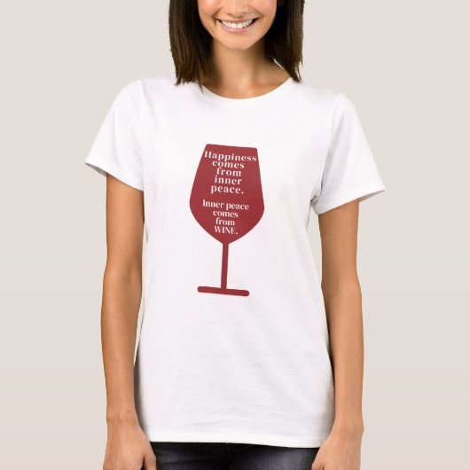 Glück ist Wein Zitat Zitat Wort Kunst T - Shirt (Vorderseite)