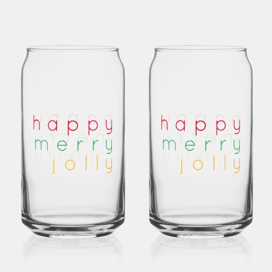 GLÜCK JOLLY 16 oz Drink Gläser (2) (Vorderseite)