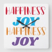 Glück Joy Wall Clock Quadratische Wanduhr (Vorderseite)