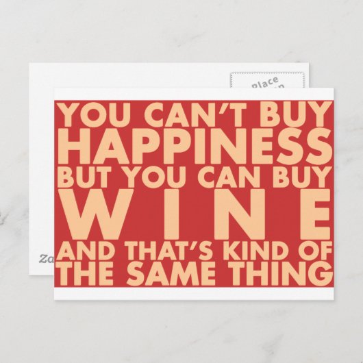 Glück kann man nicht kaufen, aber man kann Wein ka Postkarte (Vorne/Hinten)