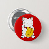 Glück-Katze - Maneki Neko Button (Vorne & Hinten)