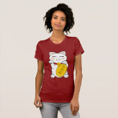 Glück-Katze - Maneki Neko T-Shirt (Vorne ganz)
