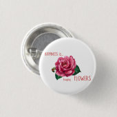 Glück kauft Blume Button (Vorne & Hinten)
