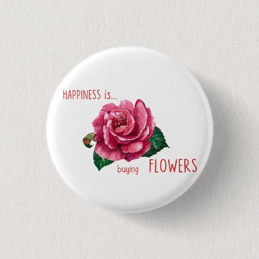 Glück kauft Blume Button (Vorderseite)