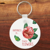 Glück kauft Blume Schlüsselanhänger (Vorderseite)