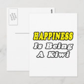 Glück... Kiwi Postkarte (Vorne/Hinten)