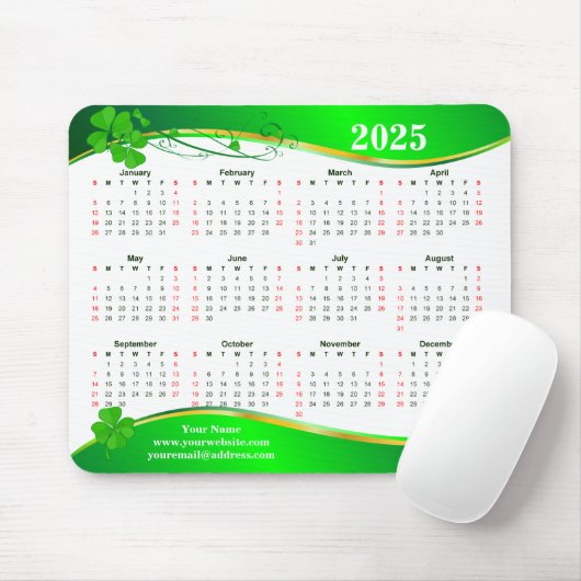 Glück Kleeblatt 2025. Mousepad (Mit Mouse)