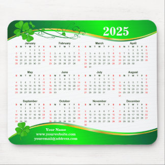 Glück Kleeblatt 2025. Mousepad