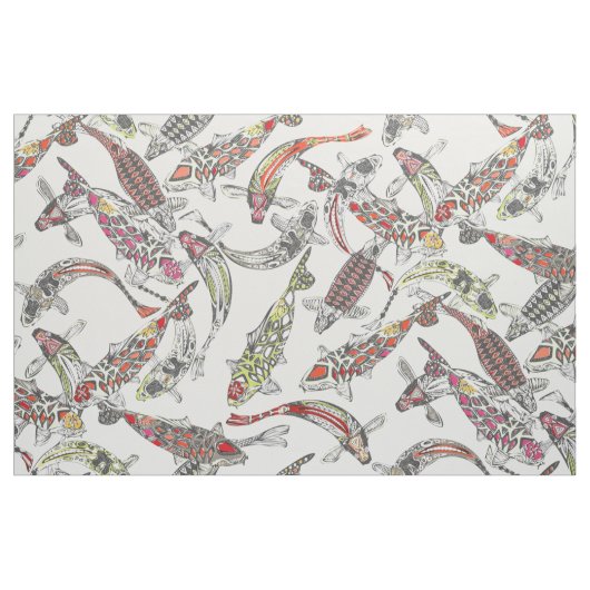 Glück koi off weiß stoff (Fat Quarter (45,7 x 55,9 cm))