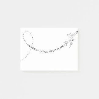 Glück kommt aus Flugzeug (2) Post-it Klebezettel