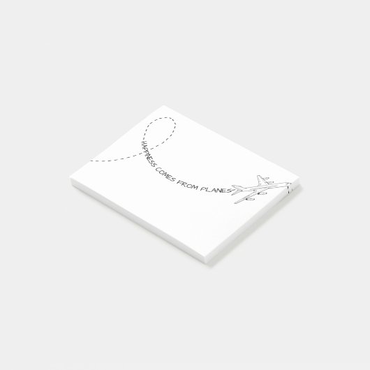 Glück kommt aus Flugzeug (2) Post-it Klebezettel (angewinkelt)