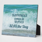 Glück kommt in den Wellen SEAS am Tag Fotoplatte (Seite)