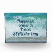 Glück kommt in den Wellen Seas the Day Beautiful Fotoblock (Vorderseite)