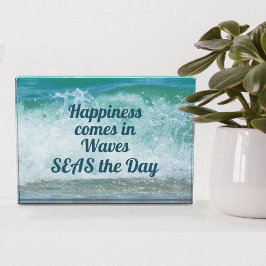 Glück kommt in den Wellen Seas the Day Beautiful Fotoblock