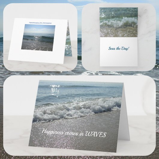 Glück kommt in den Wellen Seas the Day Seascape Karte