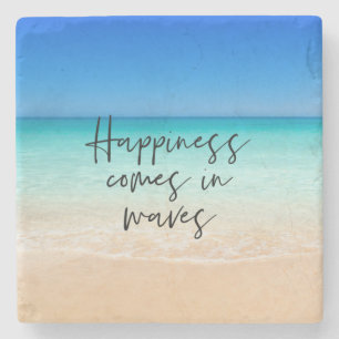 Glück kommt in Waves Beach Quote Stone Untersetze Steinuntersetzer