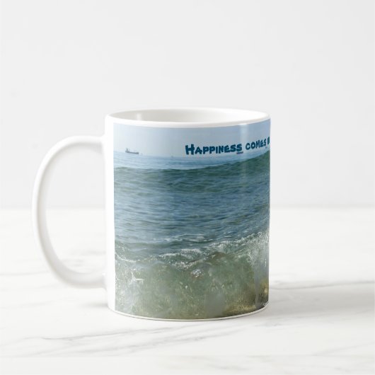 Glück kommt in Waves Breaking Surf Kaffeetasse (Links)