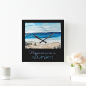 Glück kommt in Wellen der Acrylmauer Quadratische Wanduhr (Zuhause)