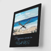 Glück kommt in Wellen der Acrylmauer Quadratische Wanduhr (Winkel)