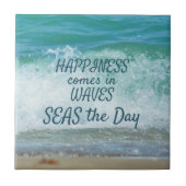 Glück kommt in Wellen, die die Welle brechen Fliese (Vorderseite)