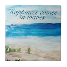 Glück kommt in Wellen Hard Plastic Untersetzer