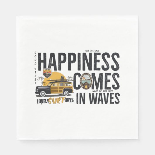 Glück kommt in Wellen Serviette (Vorderseite)