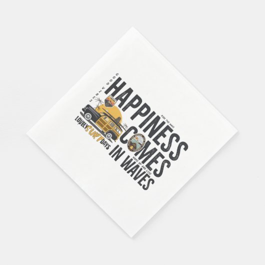 Glück kommt in Wellen Serviette (Ecke)