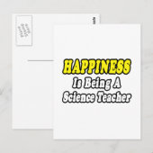 Glück... Lehrer der Wissenschaft Postkarte (Vorne/Hinten)