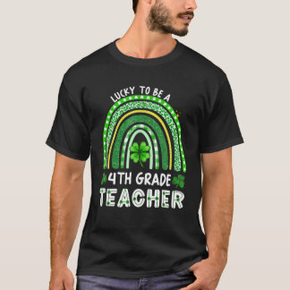 Glück, Lehrerin der 4. Klasse Rainbow St Patrick z T-Shirt