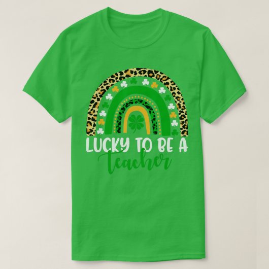 Glück, Lehrerin zu sein Regenbogenlehrerin St Patr T-Shirt (Design vorne)