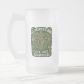 Glück Liebe Shamrocks St. Patrick’s Day Mattglas Bierglas (Links)