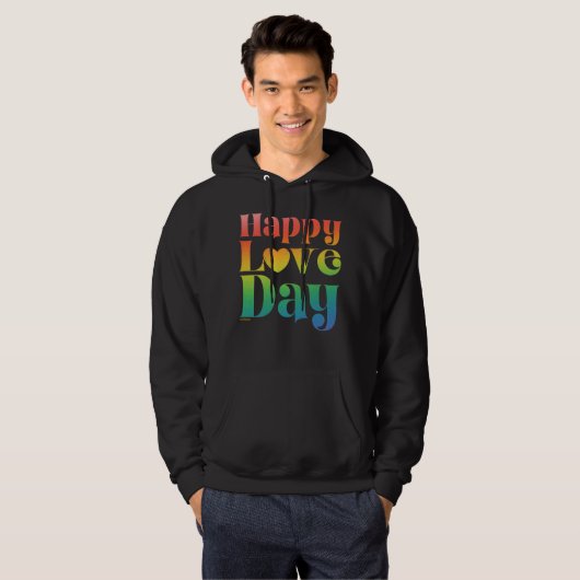 GLÜCK LIEBE TAG Regenbogenfarbenvalentin Hoodie (Vorne ganz)