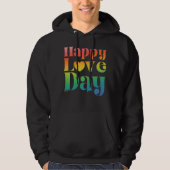 GLÜCK LIEBE TAG Regenbogenfarbenvalentin Hoodie (Vorderseite)