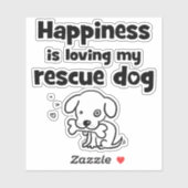 Glück liebt meinen Rettungshund Aufkleber (Blatt)