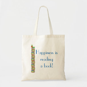 Glück liest ein Buch Tragetasche