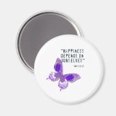 Glück Lila Schmetterling Magnet (Vorderseite/Rückseite)