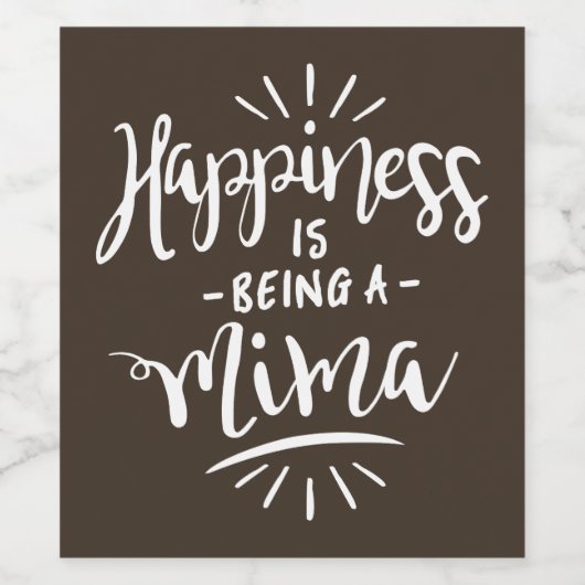 Glück Mima Weinetikett (Einzelnes Label)