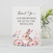 Glück mit modernem Kaninchen Dankeskarte (Stehend Vorderseite)