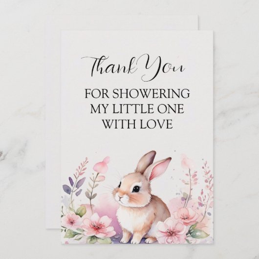 Glück mit modernem Kaninchen Dankeskarte (Vorne/Hinten)