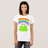 Glück mit Rainbows, Gold und Kleeblättern T - Shir T-Shirt (Vorne ganz)