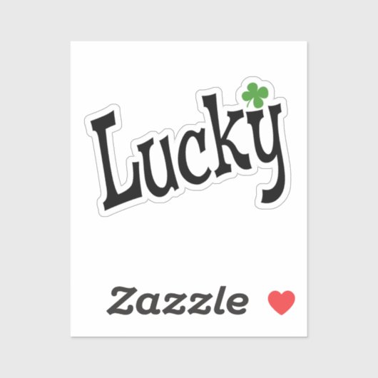 Glück mit vierblättriges Kleeblatt Aufkleber (Blatt)