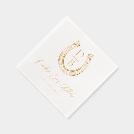 Glück nach einer klassischen Horseshoe Monogram-Ho Servietten Mit Folie (Rechts)