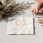 Glück nach einer klassischen Horseshoe Monogram-Ho Servietten Mit Folie