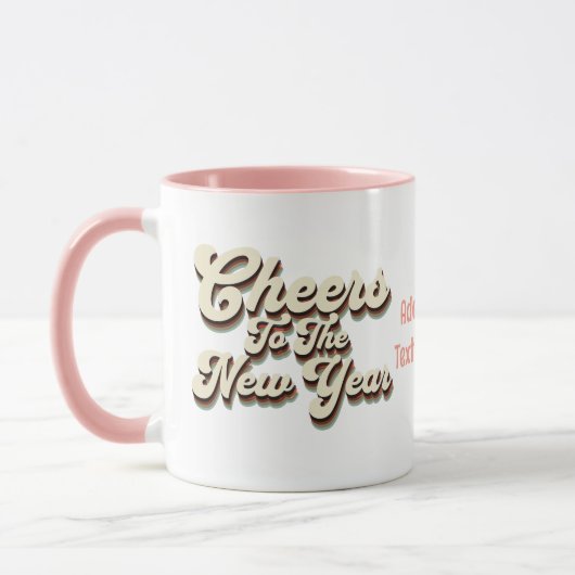 Glück Neues Jahr 2024 Silvester Vintag Retro Tasse (Links)