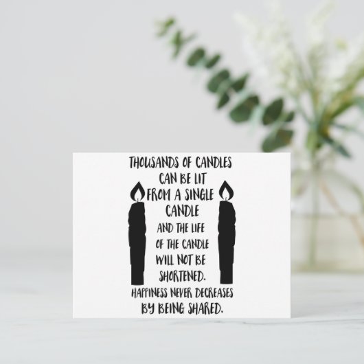 Glück nimmt nie ab, wenn man sie teilt postkarte (Stehend Vorderseite)