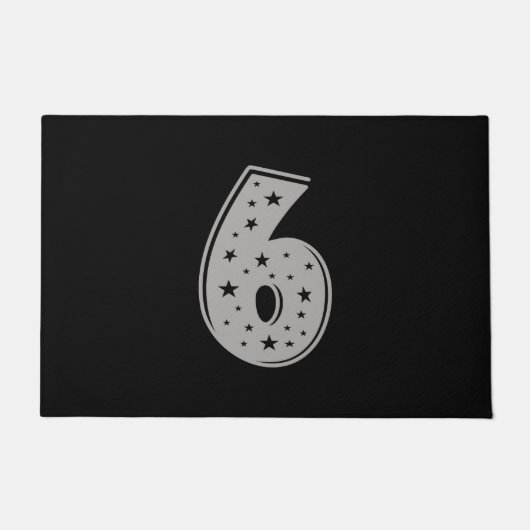 Glück Nummer 6 zum Geburtstag Fußmatte (Vorderseite)