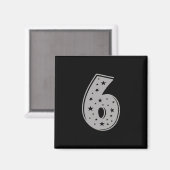 Glück Nummer 6 zum Geburtstag Magnet (Vorderseite/Rückseite)