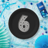 Glück Nummer 6 zum Geburtstag Pappteller (Party)