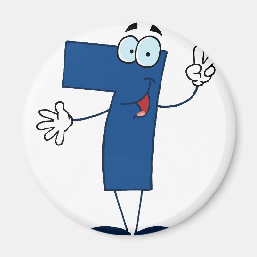 Glück Nummer 7 Magnet (Vorne)