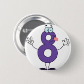 Glück Nummer 8 Button (Vorne & Hinten)